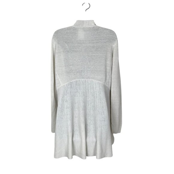 Eileen Fisher 97% Organic Linen Open Cream Cardigan Size M - Picture 5 of 8